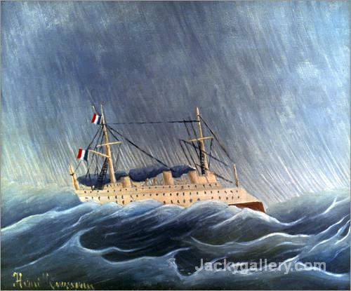 SHIP IN STORM by Henri Rousseau paintings reproduction